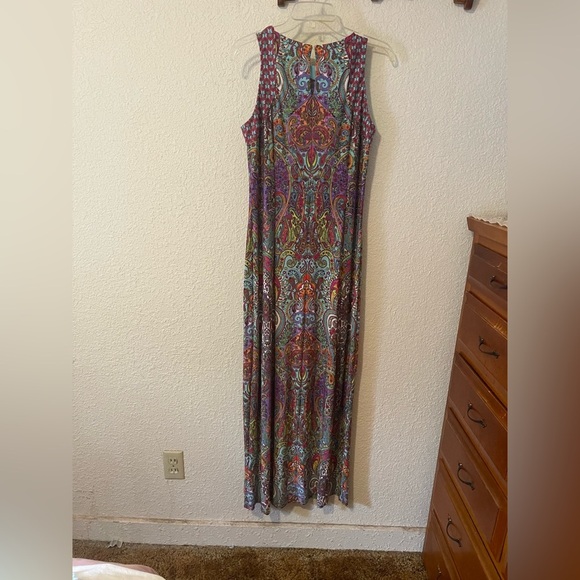 London Times Casual Blue and Purple Halter Maxi Dress - Picture 2 of 8
